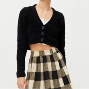 UO Dina Cardigan- Cropped Chenille Sweater